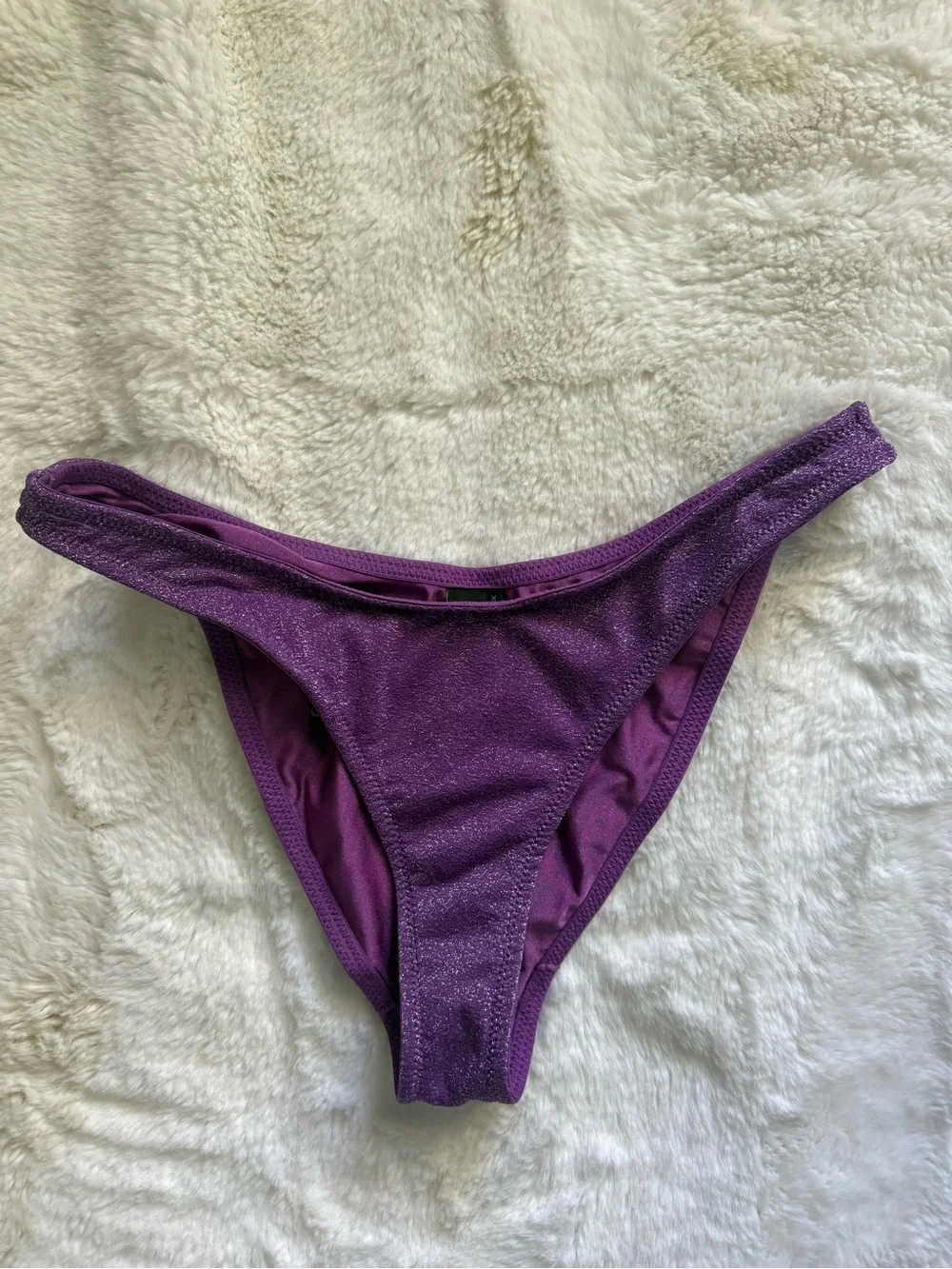 NWT triangl swimwear Mica Shimmery Purple Lurex Bikini Bottoms